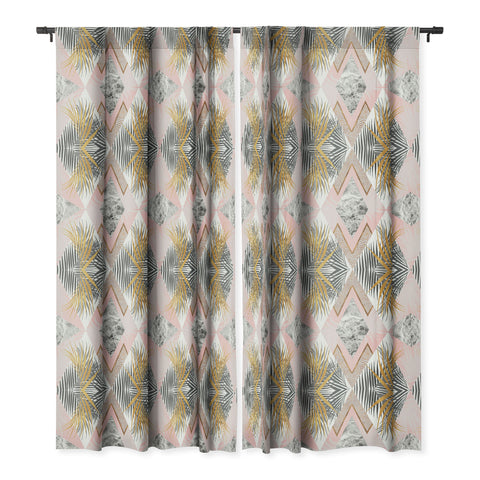 Marta Barragan Camarasa Marbled tropical geometric pattern 01 Blackout Window Curtain