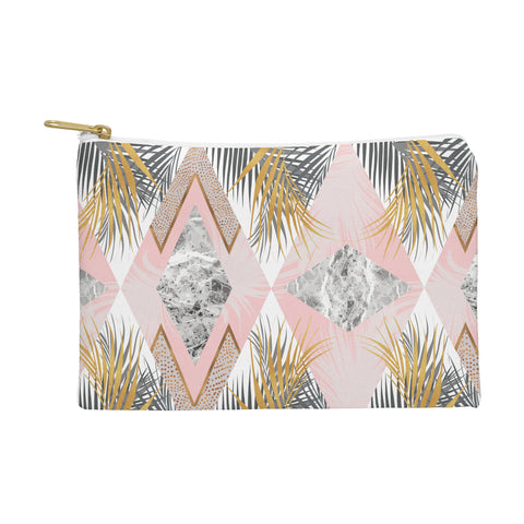 Marta Barragan Camarasa Marbled tropical geometric pattern 01 Pouch
