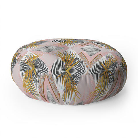 Marta Barragan Camarasa Marbled tropical geometric pattern 01 Floor Pillow Round