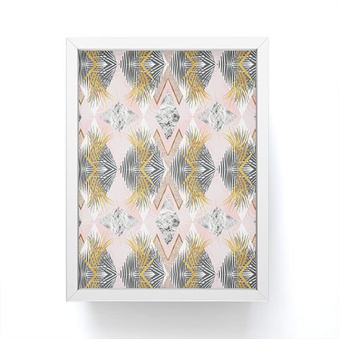 Marta Barragan Camarasa Marbled tropical geometric pattern 01 Framed Mini Art Print