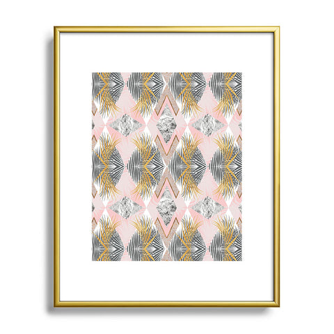 Marta Barragan Camarasa Marbled tropical geometric pattern 01 Metal Framed Art Print