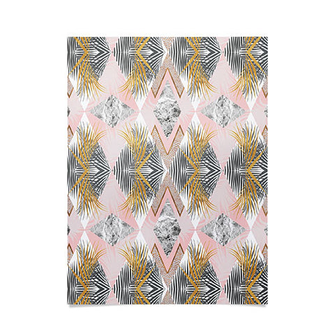 Marta Barragan Camarasa Marbled tropical geometric pattern 01 Poster