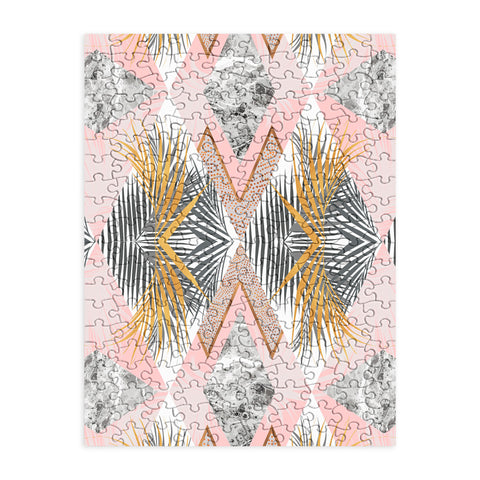 Marta Barragan Camarasa Marbled tropical geometric pattern 01 Puzzle
