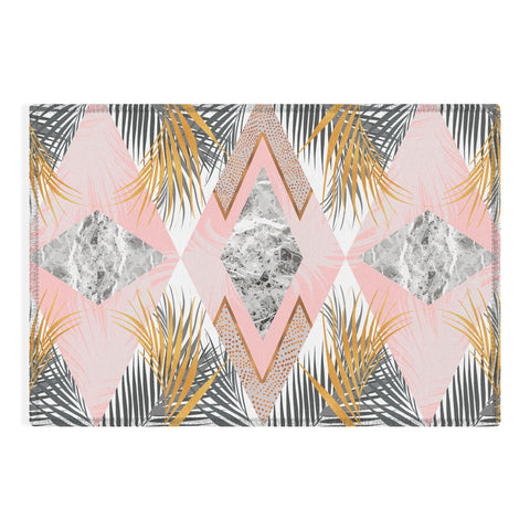 Marta Barragan Camarasa Marbled tropical geometric pattern 01 Outdoor Rug