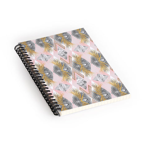 Marta Barragan Camarasa Marbled tropical geometric pattern 01 Spiral Notebook