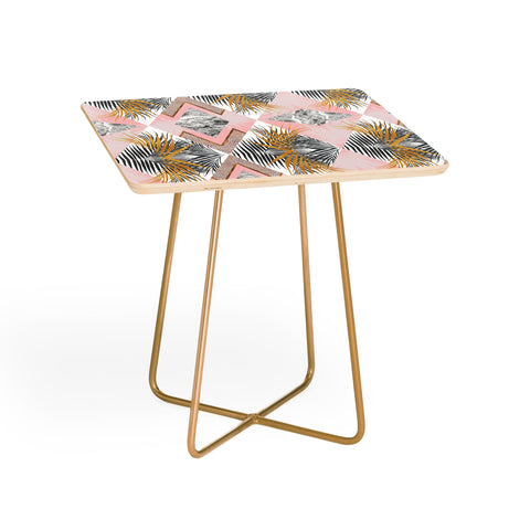 Marta Barragan Camarasa Marbled tropical geometric pattern 01 Side Table