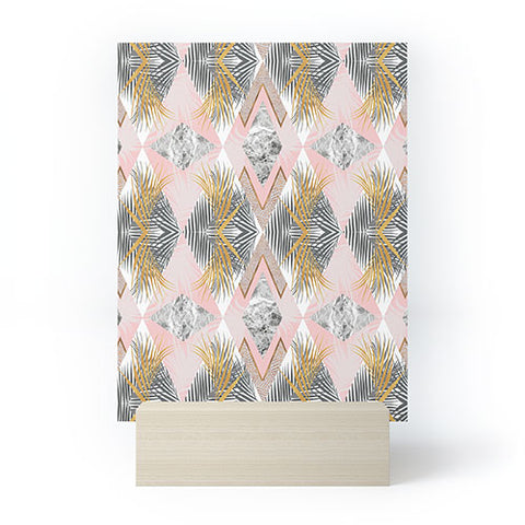 Marta Barragan Camarasa Marbled tropical geometric pattern 01 Mini Art Print