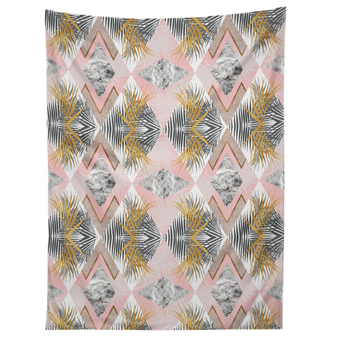 Marta Barragan Camarasa Marbled tropical geometric pattern 01 Tapestry