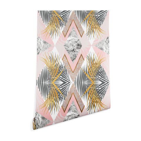 Marta Barragan Camarasa Marbled tropical geometric pattern 01 Wallpaper