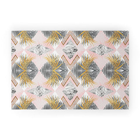 Marta Barragan Camarasa Marbled tropical geometric pattern 01 Welcome Mat