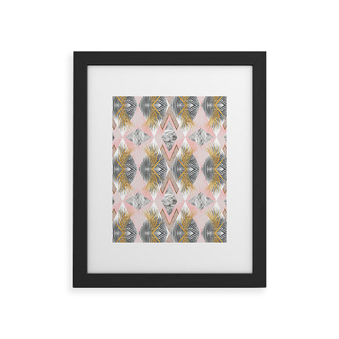 Marta Barragan Camarasa Marbled tropical geometric pattern 01 Framed Art Print
