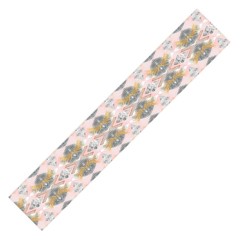 Marta Barragan Camarasa Marbled tropical geometric pattern 01 Table Runner