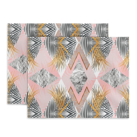 Marta Barragan Camarasa Marbled tropical geometric pattern 01 Placemat
