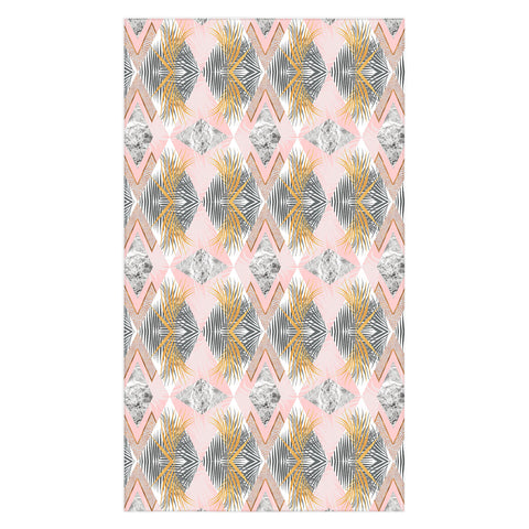 Marta Barragan Camarasa Marbled tropical geometric pattern 01 Tablecloth