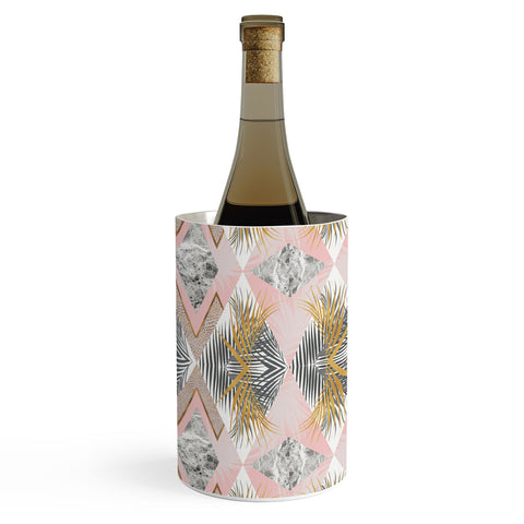 Marta Barragan Camarasa Marbled tropical geometric pattern 01 Wine Chiller