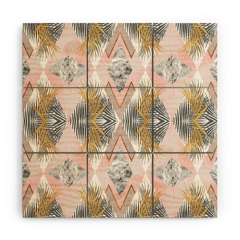 Marta Barragan Camarasa Marbled tropical geometric pattern 01 Wood Wall Mural