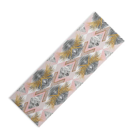 Marta Barragan Camarasa Marbled tropical geometric pattern 01 Yoga Mat