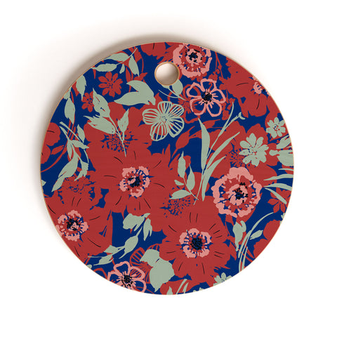 Marta Barragan Camarasa Meadow red garden 23 Cutting Board Round