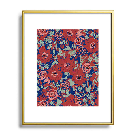 Marta Barragan Camarasa Meadow red garden 23 Metal Framed Art Print