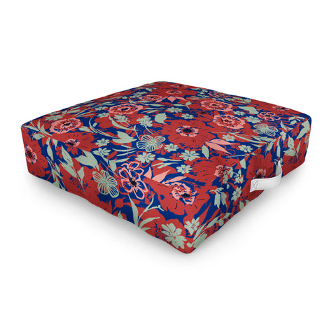 Marta Barragan Camarasa Meadow red garden 23 Outdoor Floor Cushion