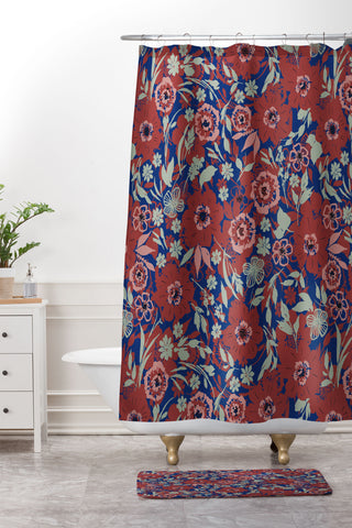 Marta Barragan Camarasa Meadow red garden 23 Shower Curtain And Mat
