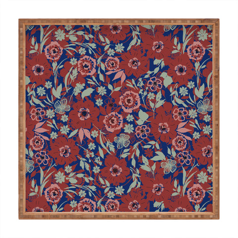 Marta Barragan Camarasa Meadow red garden 23 Square Tray