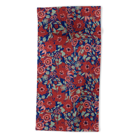 Marta Barragan Camarasa Meadow red garden 23 Beach Towel