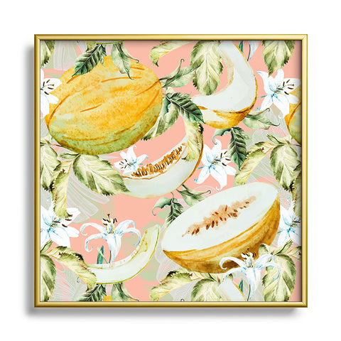 Marta Barragan Camarasa Melon pattern Square Metal Framed Art Print