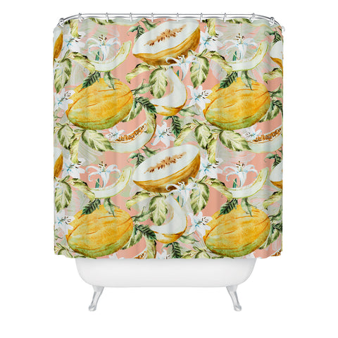 Marta Barragan Camarasa Melon pattern Shower Curtain