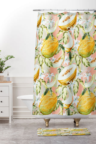 Marta Barragan Camarasa Melon pattern Shower Curtain And Mat
