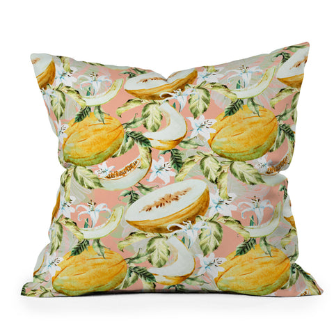 Marta Barragan Camarasa Melon pattern Throw Pillow