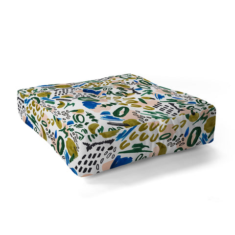 Marta Barragan Camarasa Mix abstract strokes Floor Pillow Square