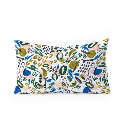 Marta Barragan Camarasa Mix abstract strokes Oblong Throw Pillow