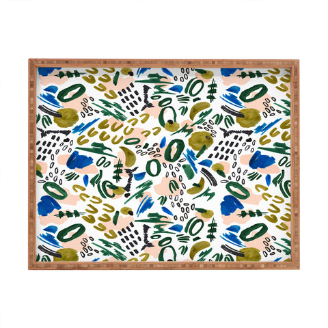 Marta Barragan Camarasa Mix abstract strokes Rectangular Tray