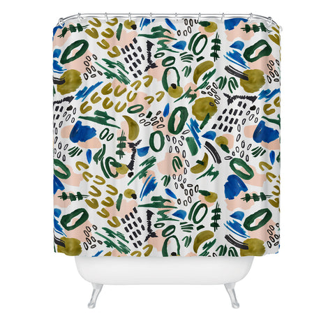 Marta Barragan Camarasa Mix abstract strokes Shower Curtain