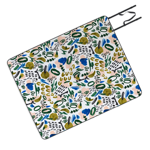 Marta Barragan Camarasa Mix abstract strokes Picnic Blanket