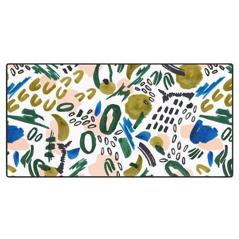 Marta Barragan Camarasa Mix abstract strokes Desk Mat