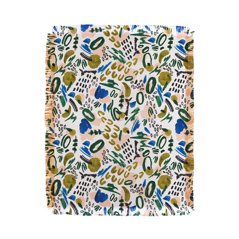Marta Barragan Camarasa Mix abstract strokes Throw Blanket