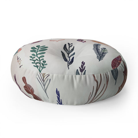 Marta Barragan Camarasa Mix of plants Floor Pillow Round