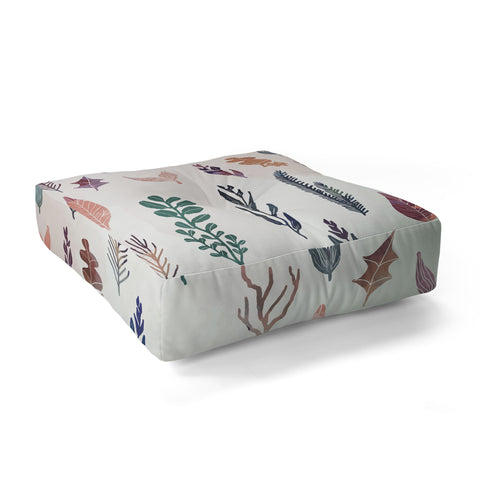Marta Barragan Camarasa Mix of plants Floor Pillow Square