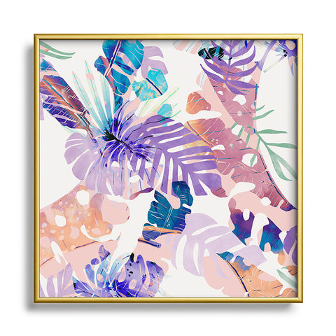 Marta Barragan Camarasa Modern abstract leaf nature Metal Square Framed Art Print