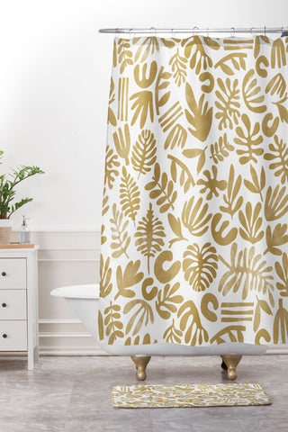 Marta Barragan Camarasa Modern abstract nature 3MS Shower Curtain And Mat
