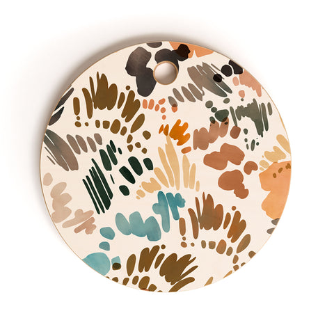 Marta Barragan Camarasa Modern abstract of brush stroke Cutting Board Round