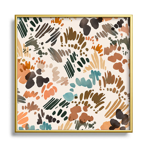 Marta Barragan Camarasa Modern abstract of brush stroke Square Metal Framed Art Print