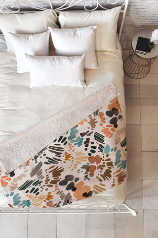 Marta Barragan Camarasa Modern abstract of brush stroke Fleece Throw Blanket