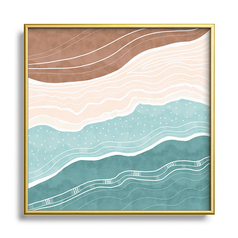 Marta Barragan Camarasa Modern beach abstract II Square Metal Framed Art Print