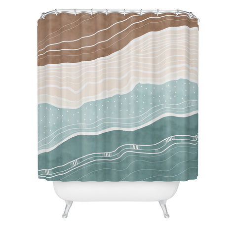 Marta Barragan Camarasa Modern beach abstract II Shower Curtain