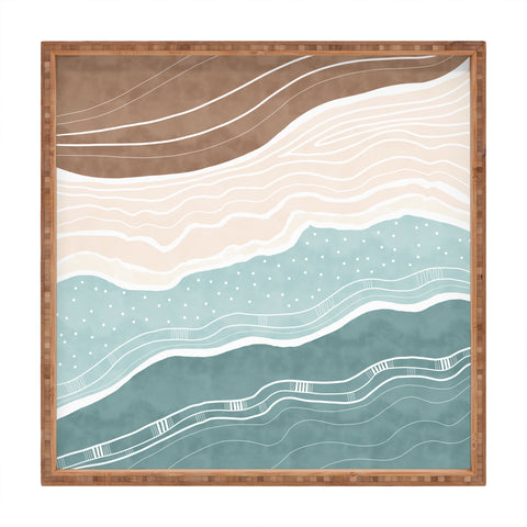 Marta Barragan Camarasa Modern beach abstract II Square Tray