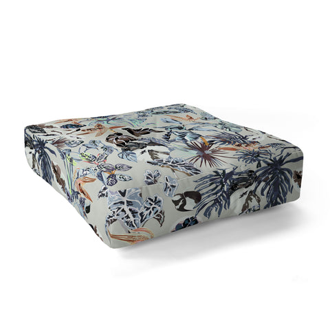 Marta Barragan Camarasa Modern blue jungle Floor Pillow Square