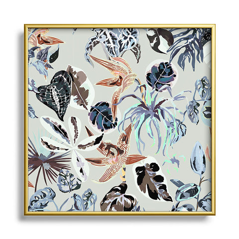 Marta Barragan Camarasa Modern blue jungle Square Metal Framed Art Print